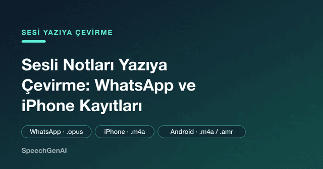 Sesli Notları Yazıya Çevirme: WhatsApp, iPhone Sesli Not ve Telefon Kaydı